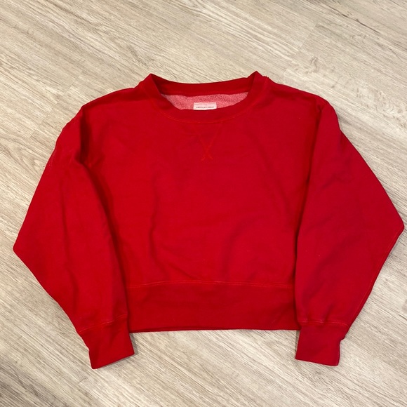 NWT American Eagle | Balloon Sleeve Crewneck Red | Size Small - Picture 4 of 9